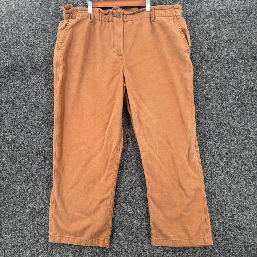 Gap XXL Rust Brown Cotton Lyocell Blend Wide Leg High Rise Elastic Waist Pants
